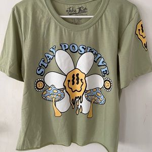 Cute Hipster Mint Green Tee CropTop